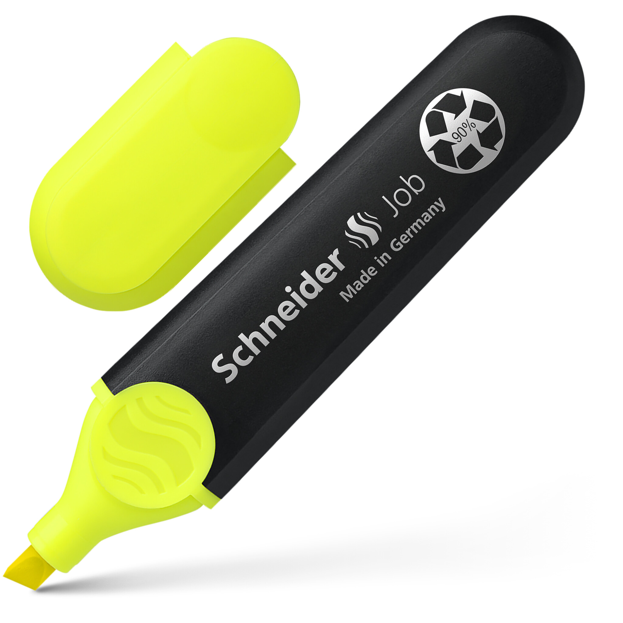 SURLIGNEUR SCHNEIDER JOB POINTE BISEAUTEE RECHARGEABLE AVEC MAXX 660 REFILL STATION  RESISTE EVAPORATION JAUNE