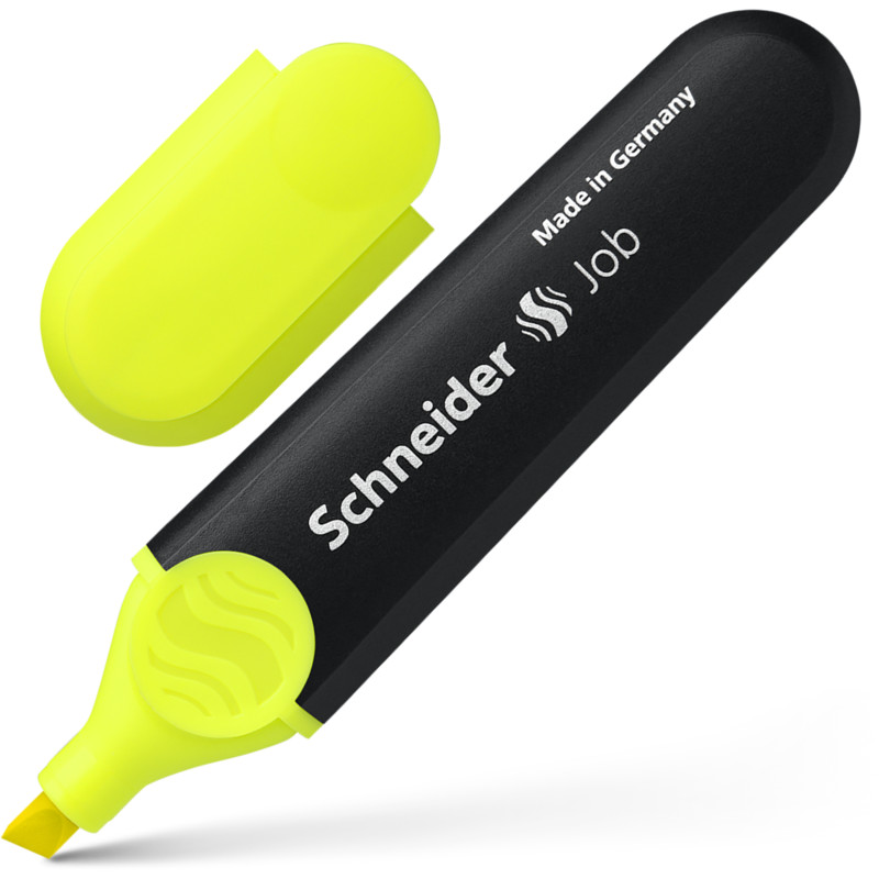 SURLIGNEUR SCHNEIDER JOB POINTE BISEAUTEE RECHARGEABLE AVEC MAXX 660 REFILL STATION  RESISTE EVAPORATION JAUNE