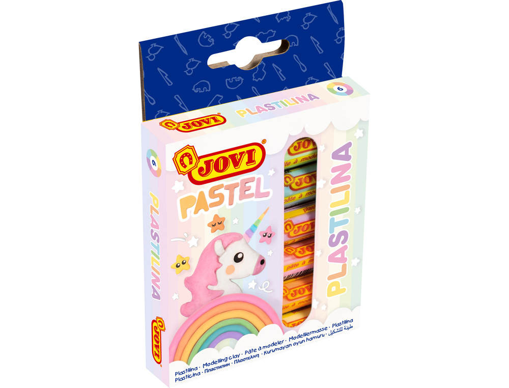 PATE A MODELER JOVI PLASTILINA VEGETALE           ASSORTIMENT 6 PAINS 15G       CHACUN COULEURS PASTEL