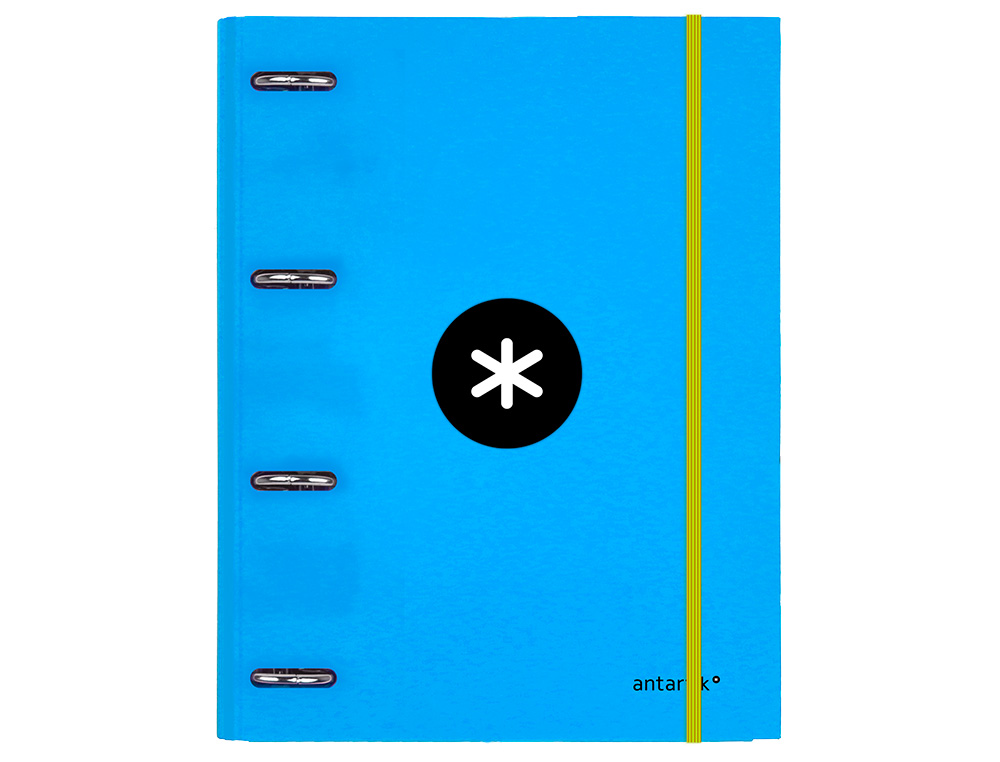 CLASSEUR ANTARTIK 4 ANNEAUX RONDS 25MM A4 CARTON REMBORDÉ FEUILLETS MOBILES QUADRILLAGE 5MM COLORIS BLEU