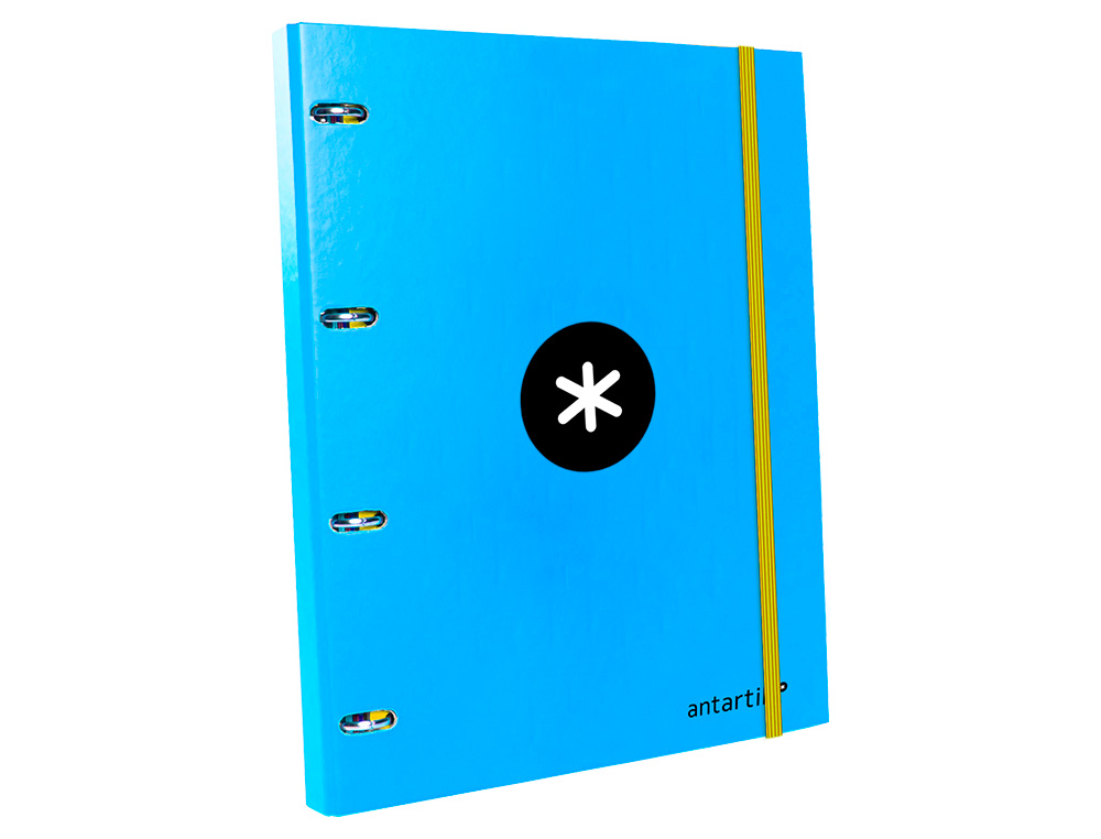 CLASSEUR ANTARTIK 4 ANNEAUX RONDS 25MM A4 CARTON REMBORDÉ FEUILLETS MOBILES QUADRILLAGE 5MM COLORIS BLEU