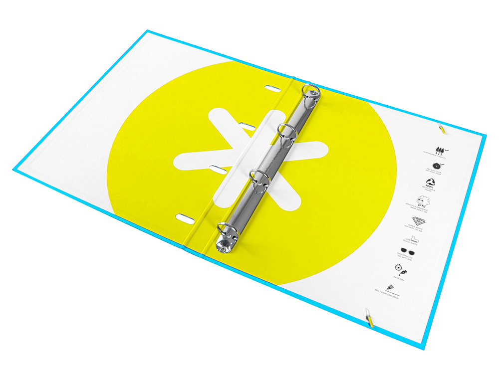 CLASSEUR ANTARTIK 4 ANNEAUX RONDS 25MM A4 CARTON REMBORDÉ FEUILLETS MOBILES QUADRILLAGE 5MM COLORIS BLEU
