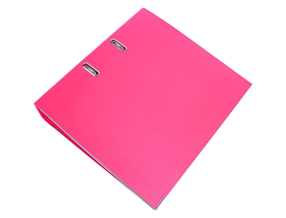 CLASSEUR LEVIER LIDERPAPEL A4 DOCUMENTA CARTON REMBORDÉ 1,9MM DOS 75MM RADO MÉTALLIQUE COLORIS ROSE