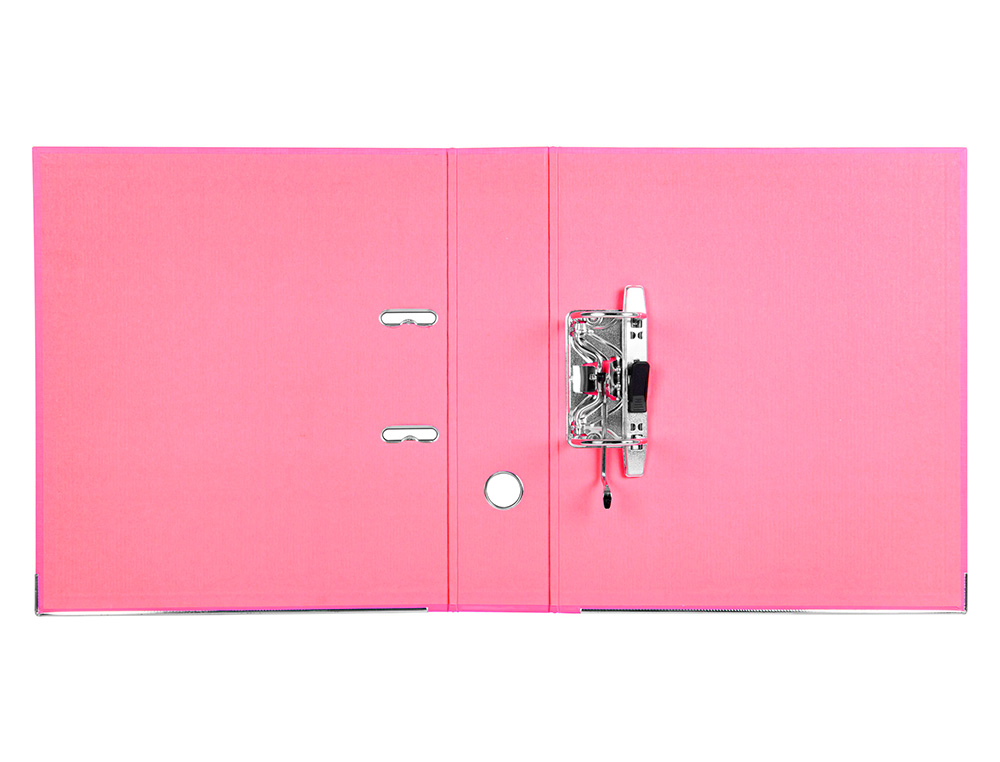 CLASSEUR LEVIER LIDERPAPEL A4 DOCUMENTA CARTON REMBORDÉ 1,9MM DOS 75MM RADO MÉTALLIQUE COLORIS ROSE