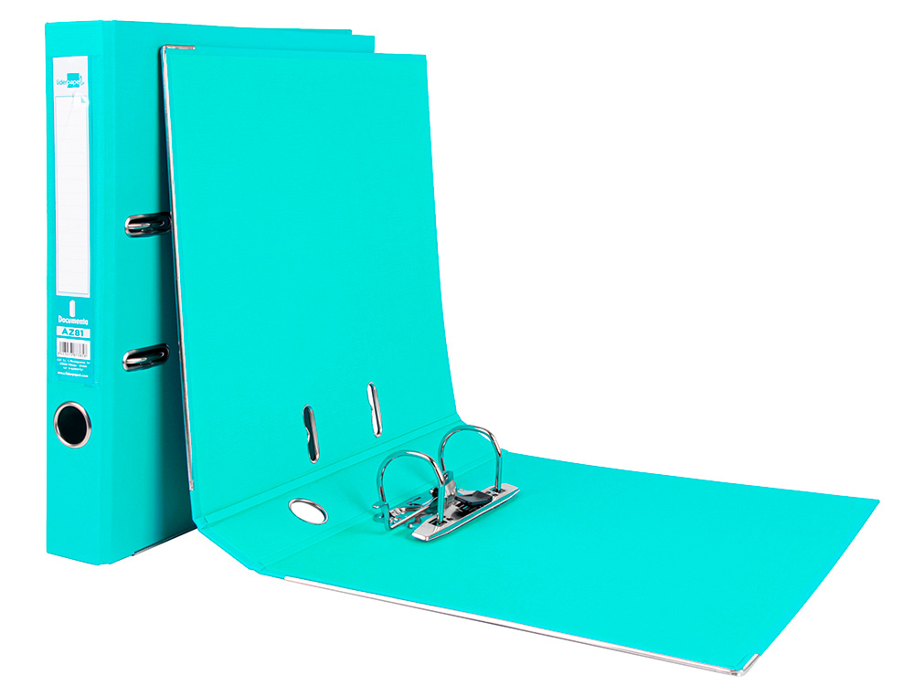 CLASSEUR LEVIER LIDERPAPEL A4 DOCUMENTA CARTON REMBORDÉ 1,9MM DOS 75MM RADO MÉTALLIQUE COLORIS VERT CLAIR