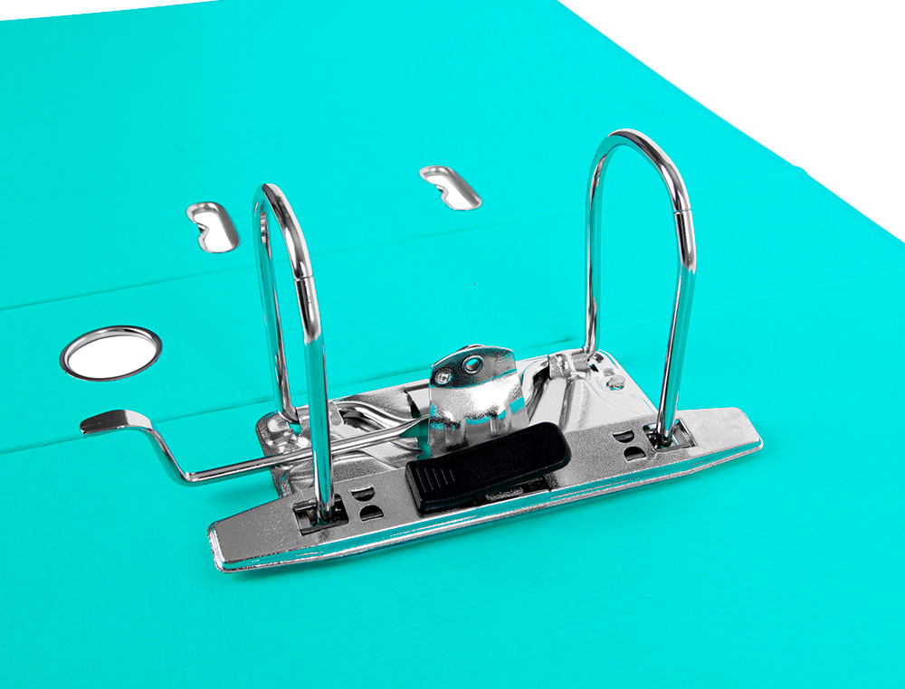 CLASSEUR LEVIER LIDERPAPEL A4 DOCUMENTA CARTON REMBORDÉ 1,9MM DOS 75MM RADO MÉTALLIQUE COLORIS VERT CLAIR
