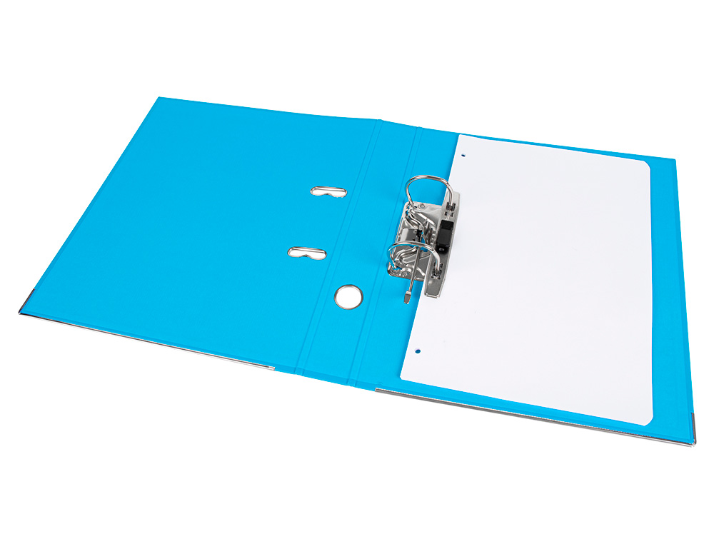 CLASSEUR LEVIER LIDERPAPEL A4 DOCUMENTA CARTON REMBORD 1,9MM DOS 52MM RADO MTALLIQUE COLORIS BLEU CIEL