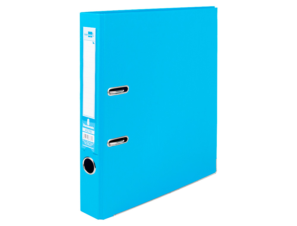 CLASSEUR LEVIER LIDERPAPEL A4 DOCUMENTA CARTON REMBORD 1,9MM DOS 52MM RADO MTALLIQUE COLORIS BLEU CIEL