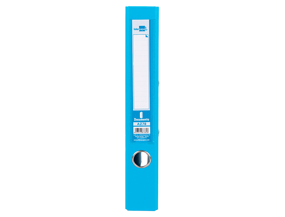 CLASSEUR LEVIER LIDERPAPEL A4 DOCUMENTA CARTON REMBORD 1,9MM DOS 52MM RADO MTALLIQUE COLORIS BLEU CIEL