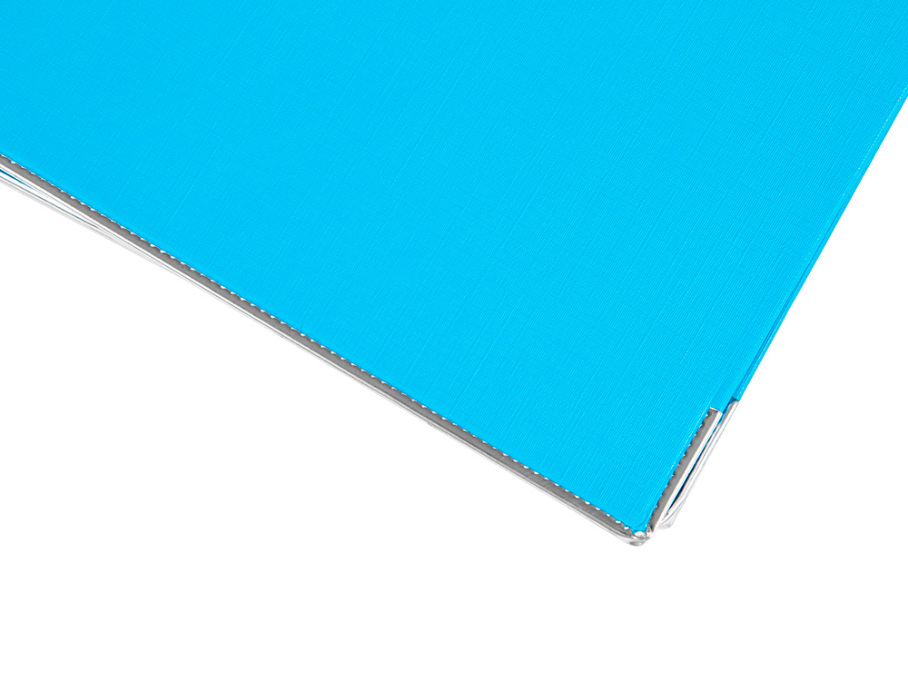 CLASSEUR LEVIER LIDERPAPEL A4 DOCUMENTA CARTON REMBORD 1,9MM DOS 52MM RADO MTALLIQUE COLORIS BLEU CIEL