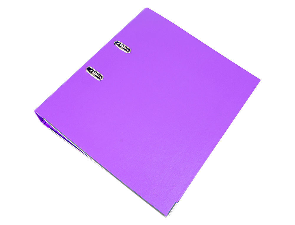 CLASSEUR LEVIER LIDERPAPEL A4 DOCUMENTA CARTON REMBORDÉ 1,9MM DOS 52MM RADO MÉTALLIQUE COLORIS LILAS