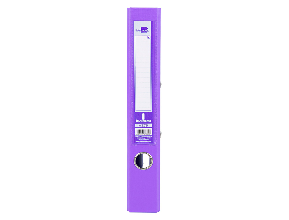 CLASSEUR LEVIER LIDERPAPEL A4 DOCUMENTA CARTON REMBORDÉ 1,9MM DOS 52MM RADO MÉTALLIQUE COLORIS LILAS