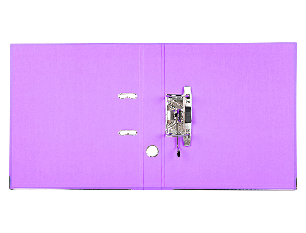 CLASSEUR LEVIER LIDERPAPEL A4 DOCUMENTA CARTON REMBORDÉ 1,9MM DOS 52MM RADO MÉTALLIQUE COLORIS LILAS