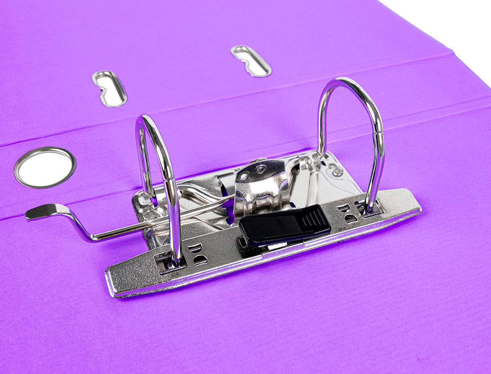 CLASSEUR LEVIER LIDERPAPEL A4 DOCUMENTA CARTON REMBORDÉ 1,9MM DOS 52MM RADO MÉTALLIQUE COLORIS LILAS