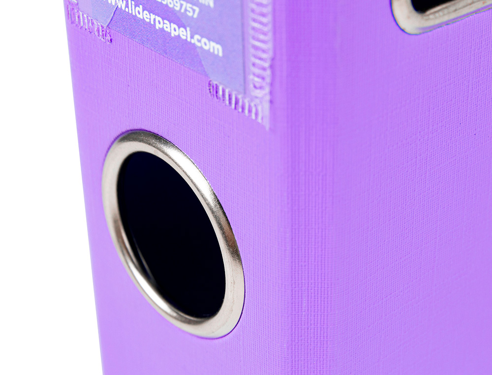CLASSEUR LEVIER LIDERPAPEL A4 DOCUMENTA CARTON REMBORDÉ 1,9MM DOS 52MM RADO MÉTALLIQUE COLORIS LILAS