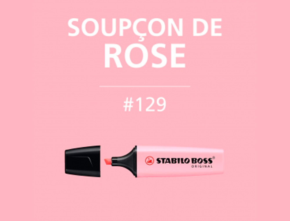SURLIGNEUR STABILO BOSS PASTEL TRAC 2/5MM POINTE BISEAUTE ENCRE UNIVERSELLE BASE EAU RSISTANTE LUMIRE SOUPON ROSE