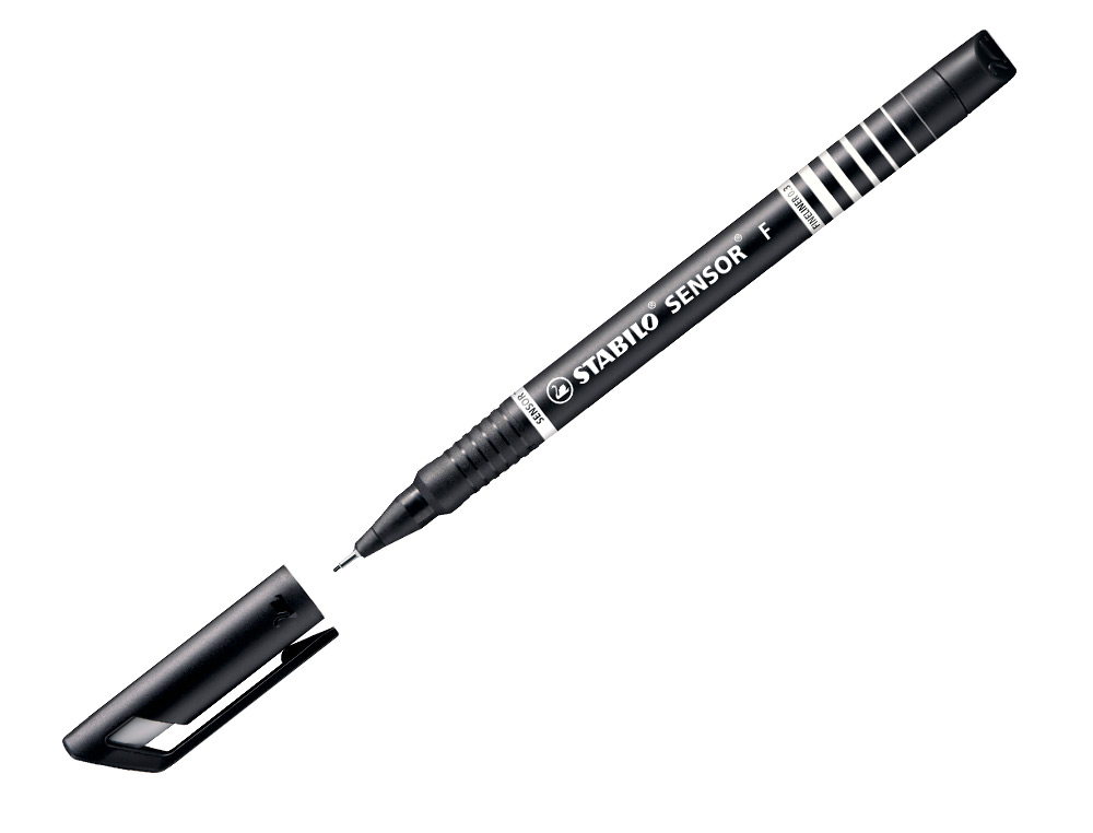 STYLO-FEUTRE STABILO SENSOR POINTE FINE GAINE MTAL AMORTISSEUR 1200M CRITURE TRAC 0.3MM COLORIS NOIR