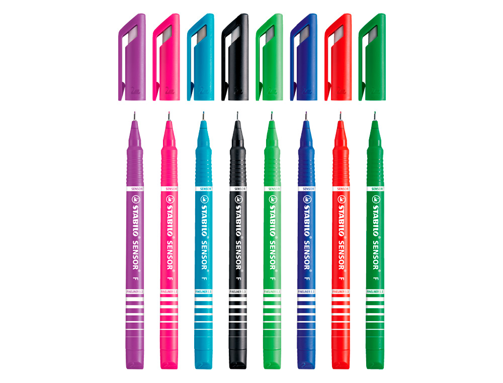 STYLO-FEUTRE STABILO SENSOR POINTE FINE GAINE MTAL AMORTISSEUR 1200M CRITURE TRAC 0.3MM COLORIS NOIR