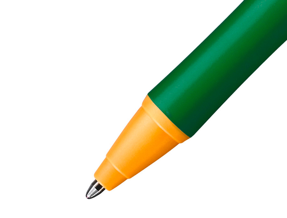 STYLO-BILLE STABILO POINTBALL RETRACTABLE RECHARGEABLE PLASTIQUE RECYCLE 3500M D'ECRITURE  GRIP ANTIDERAPANT VERT