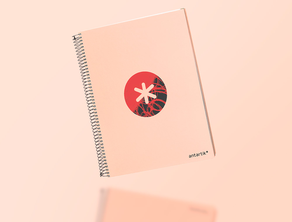 CAHIER SPIRALE ANTARTIK A4 120F 100G REMBORDE 5X5MM MICRO-PERF 5 BANDES 4 TROUS TRENDING 2020 CORAIL