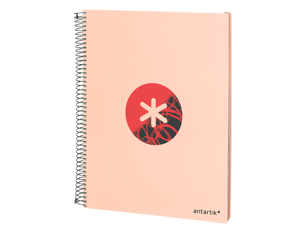 CAHIER SPIRALE ANTARTIK A4 120F 100G REMBORDE 5X5MM MICRO-PERF 5 BANDES 4 TROUS TRENDING 2020 CORAIL
