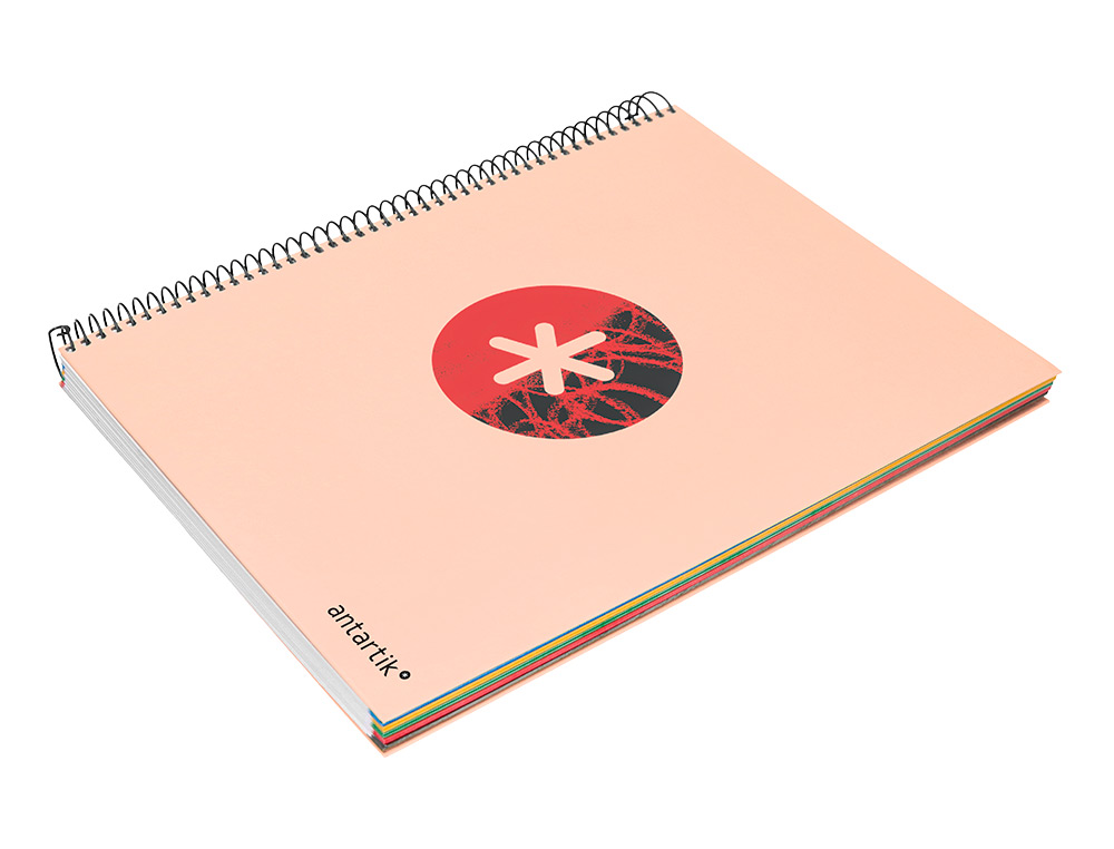 CAHIER SPIRALE ANTARTIK A4 120F 100G REMBORDE 5X5MM MICRO-PERF 5 BANDES 4 TROUS TRENDING 2020 CORAIL
