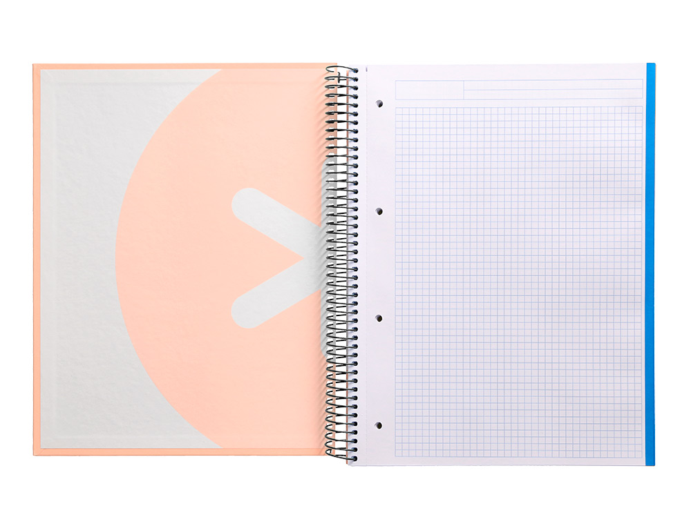 CAHIER SPIRALE ANTARTIK A4 120F 100G REMBORDE 5X5MM MICRO-PERF 5 BANDES 4 TROUS TRENDING 2020 CORAIL