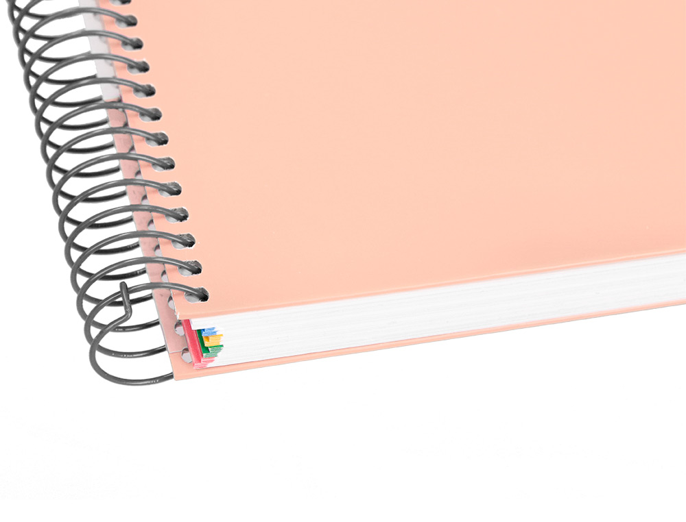 CAHIER SPIRALE ANTARTIK A4 120F 100G REMBORDE 5X5MM MICRO-PERF 5 BANDES 4 TROUS TRENDING 2020 CORAIL