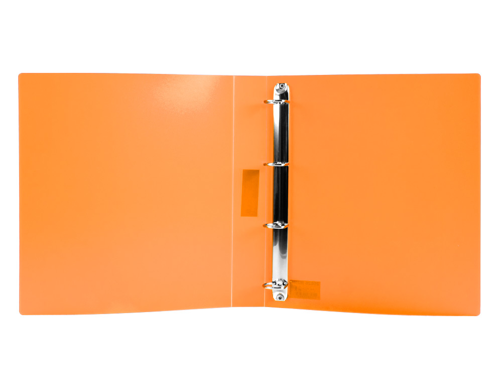 CLASSEUR LIDERPAPEL 4 ANNEAUX 25MM A4 260X315MM POLYPROPYLENE DOS 40MM PORTE-CARTES VISITE COLORIS ORANGE