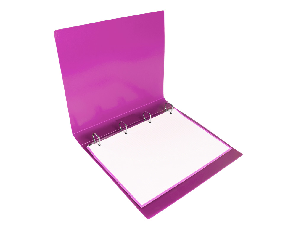 CLASSEUR LIDERPAPEL 4 ANNEAUX 25MM A4 260X315MM POLYPROPYLENE DOS 40MM PORTE-CARTES VISITE COLORIS VIOLET