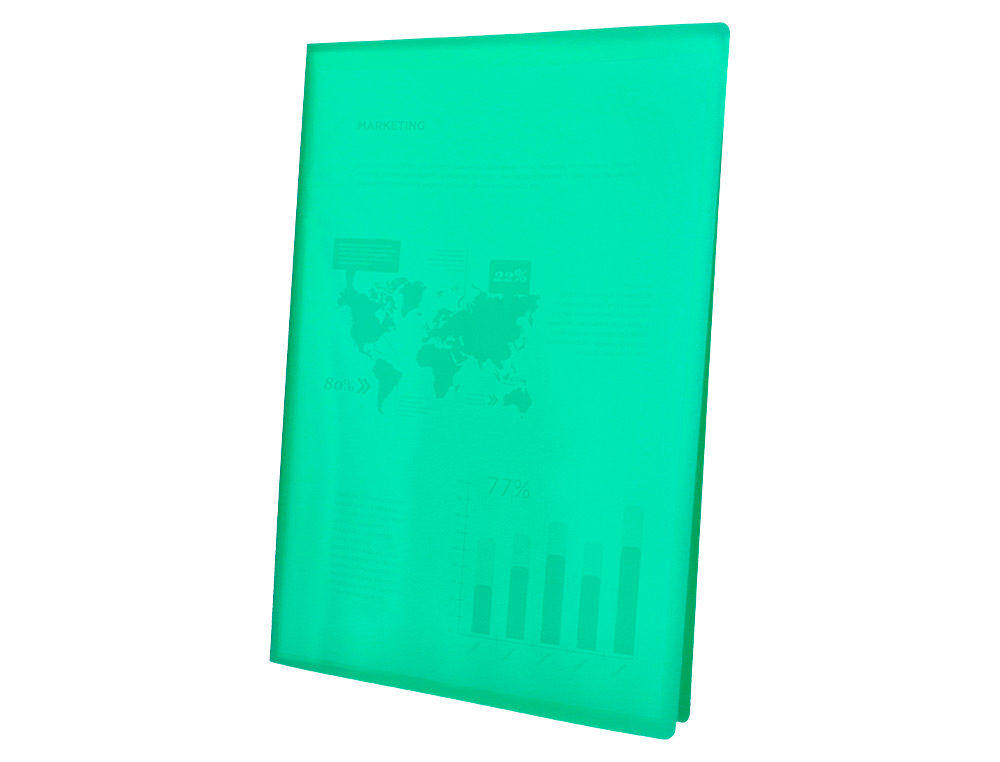 PROTEGE-DOCUMENTS LIDERPAPEL POLYPROPYLENE COUVERTURE FLEXIBLE 60 POCHETTES FIXES A4 220X297MM VERT TRANSLUCIDE
