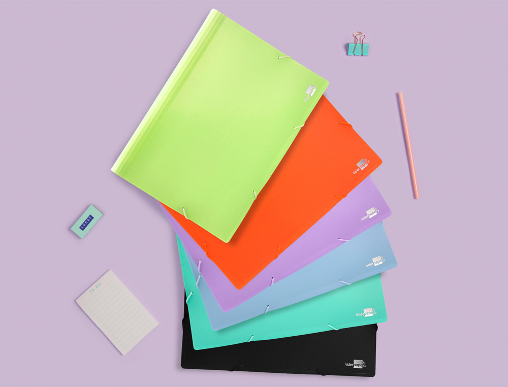 TRIEUR LIDERPAPEL POLYPROPYLENE A4 210X297 MM 700 MICRONS 13 COMPARTIMENTS FERMETURE ELASTIQUE COLORIS NOIR OPAQUE