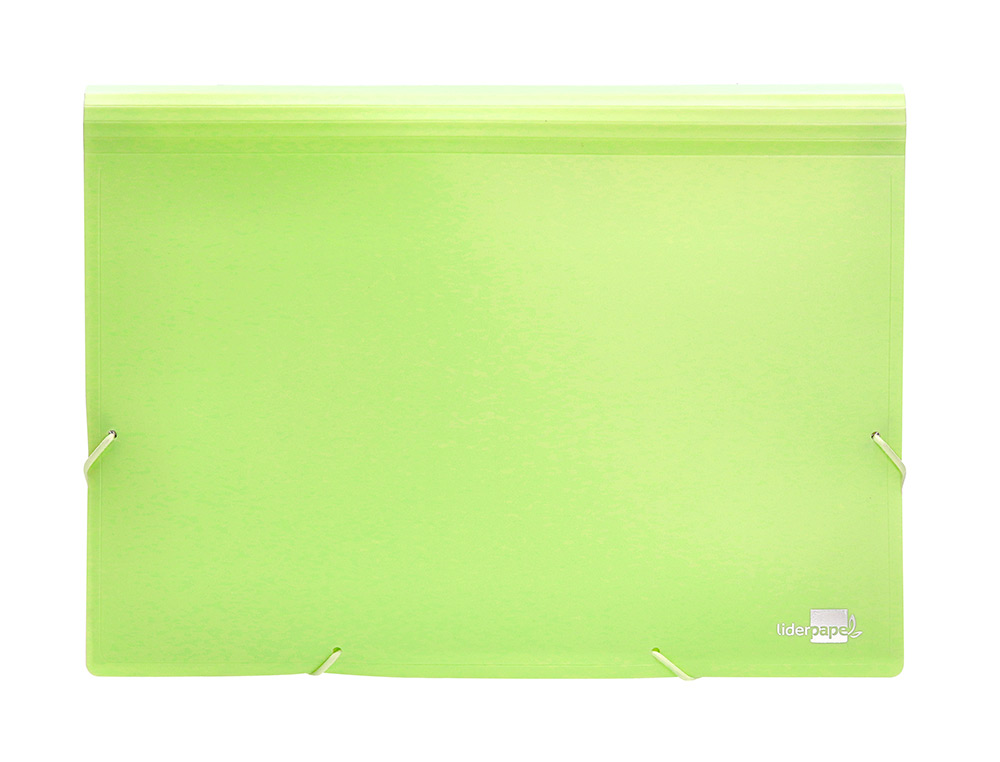 TRIEUR LIDERPAPEL POLYPRO A4 210X297MM 700 MICRONS 13 COMPARTIMENTS FERMETURE ELASTIQUE  COLORIS JAUNE FLUO OPAQUE
