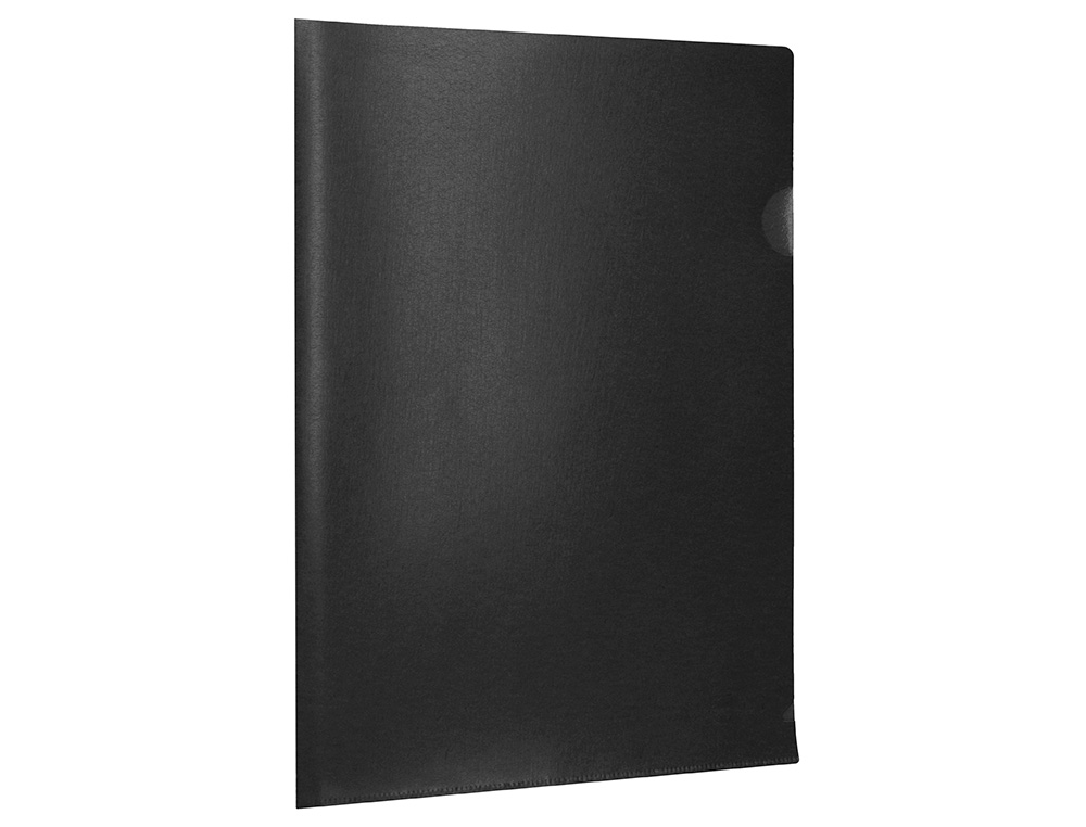 POCHETTE COIN LIDERPAPEL POLYPROPYLENE 180 MICRONS A4 210X297MM CAPACITE 20F COLORIS NOIR OPAQUE