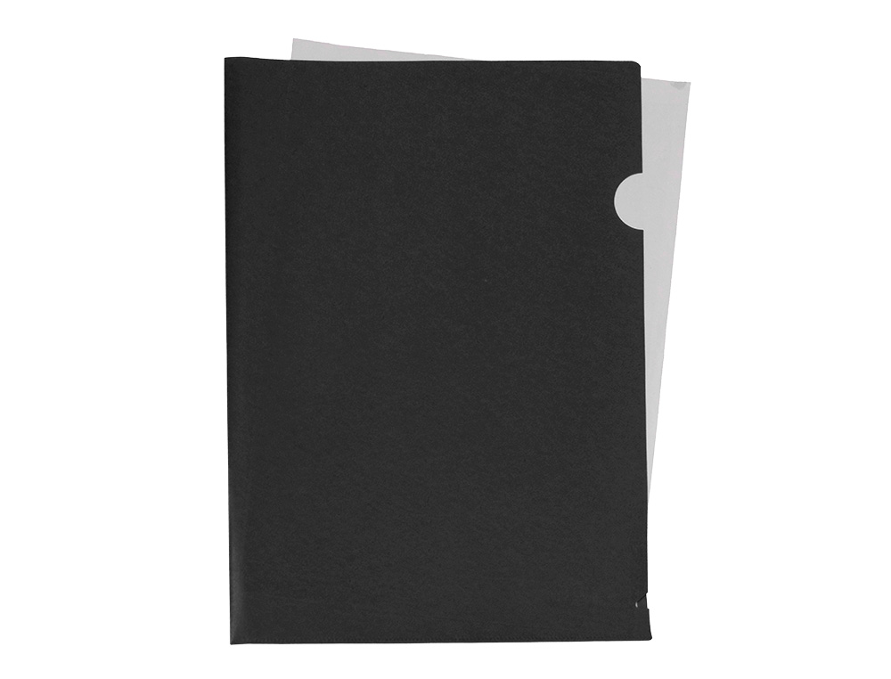 POCHETTE COIN LIDERPAPEL POLYPROPYLENE 180 MICRONS A4 210X297MM CAPACITE 20F COLORIS NOIR OPAQUE