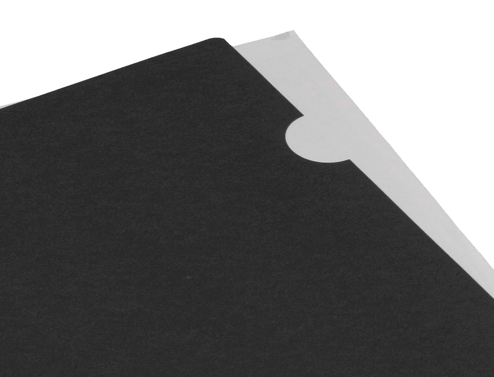 POCHETTE COIN LIDERPAPEL POLYPROPYLENE 180 MICRONS A4 210X297MM CAPACITE 20F COLORIS NOIR OPAQUE
