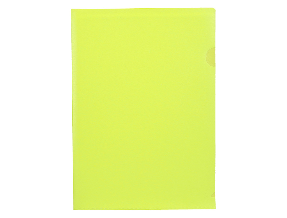 POCHETTE COIN LIDERPAPEL POLYPROPYLENE 180 MICRONS A4 210X297MM CAPACITE 20F COLORIS JAUNE FLUO