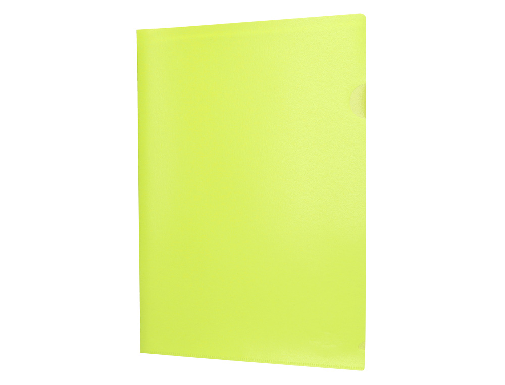 POCHETTE COIN LIDERPAPEL POLYPROPYLENE 180 MICRONS A4 210X297MM CAPACITE 20F COLORIS JAUNE FLUO