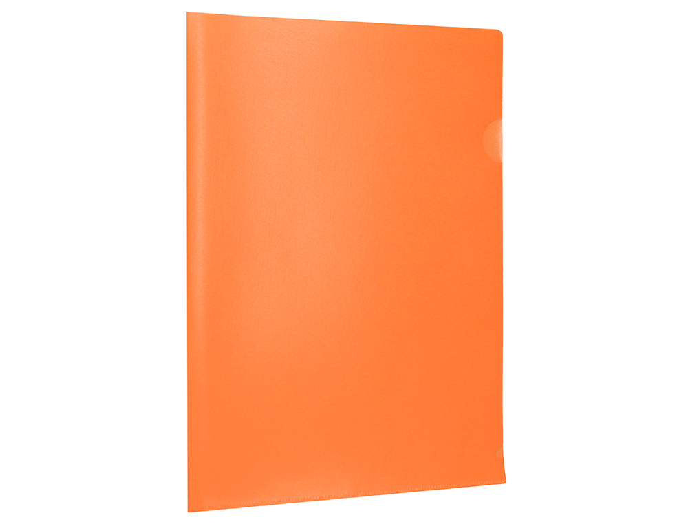 POCHETTE COIN LIDERPAPEL POLYPROPYLENE 180 MICRONS A4 210X297MM CAPACITE 20F COLORIS ORANGE FLUO