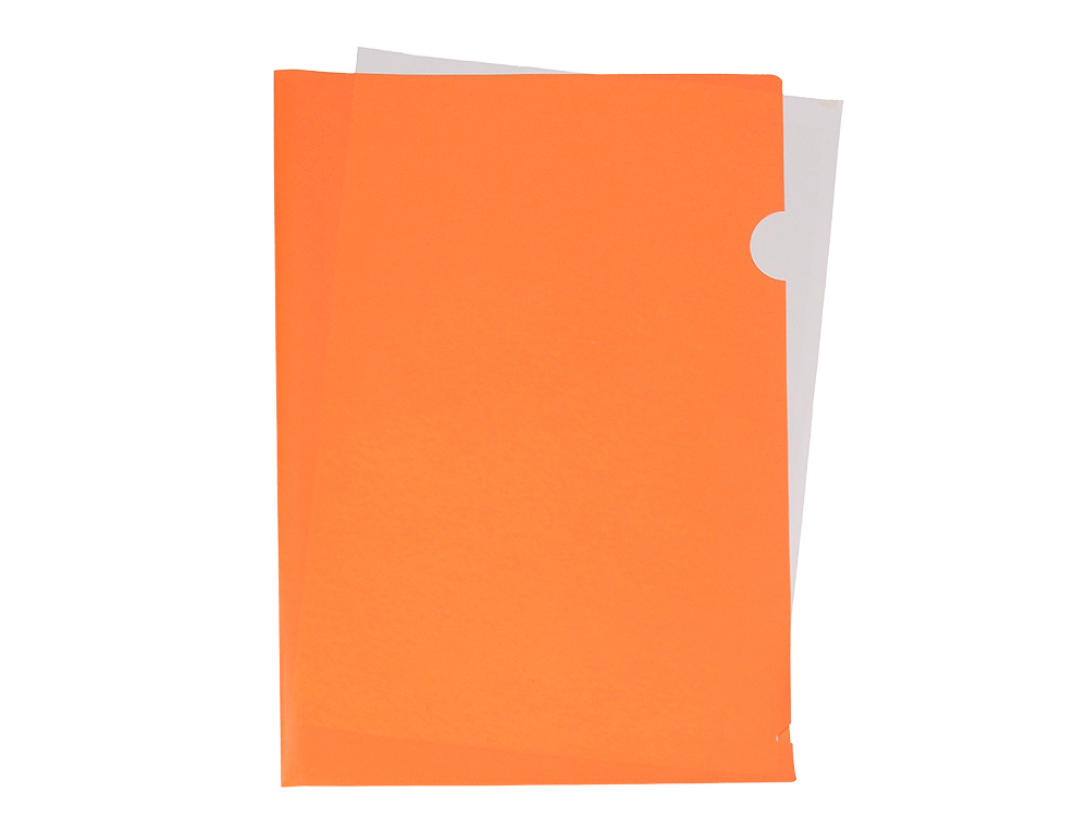 POCHETTE COIN LIDERPAPEL POLYPROPYLENE 180 MICRONS A4 210X297MM CAPACITE 20F COLORIS ORANGE FLUO