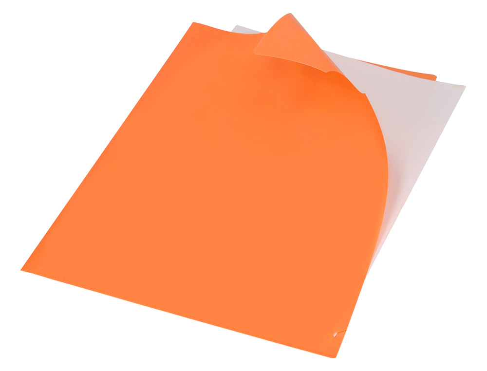 POCHETTE COIN LIDERPAPEL POLYPROPYLENE 180 MICRONS A4 210X297MM CAPACITE 20F COLORIS ORANGE FLUO