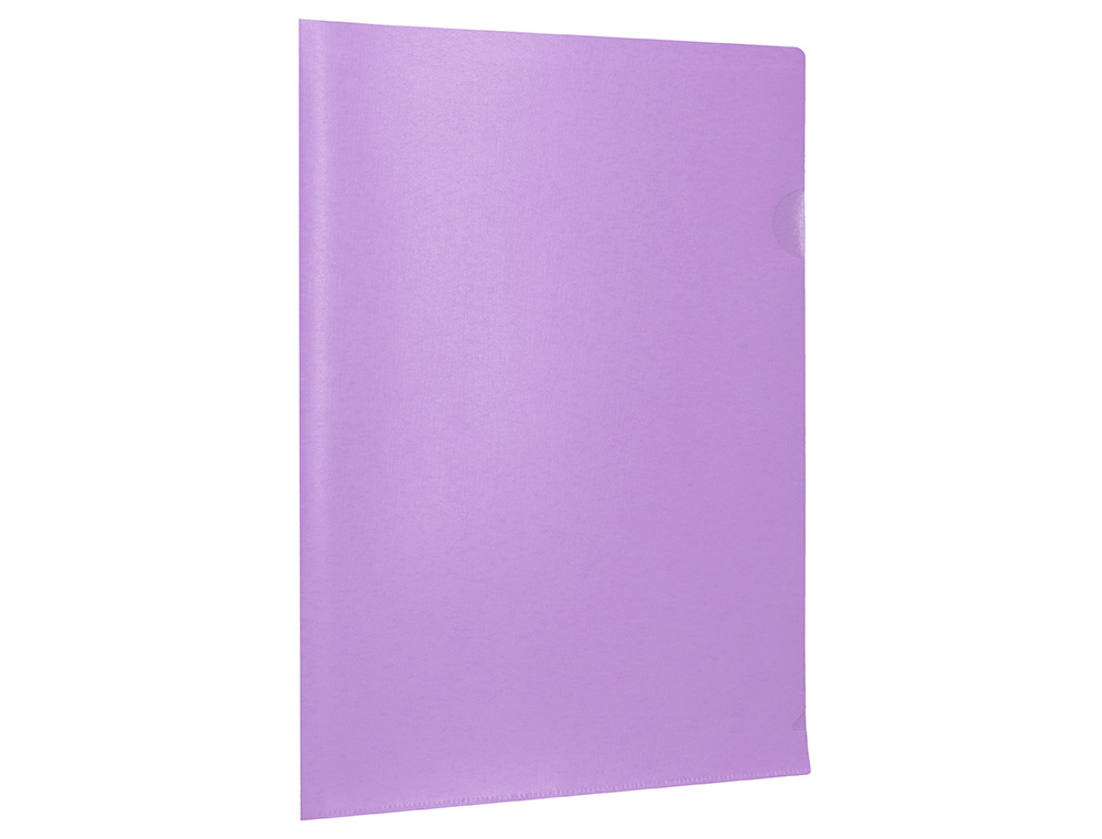POCHETTE COIN LIDERPAPEL POLYPROPYLENE 180 MICRONS A4  210X297MM CAPACITE 20F        COLORIS LAVANDE OPAQUE