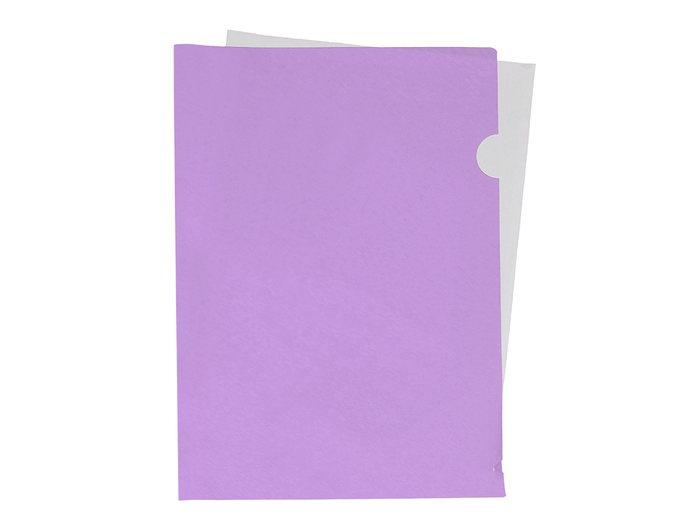 POCHETTE COIN LIDERPAPEL POLYPROPYLENE 180 MICRONS A4  210X297MM CAPACITE 20F        COLORIS LAVANDE OPAQUE