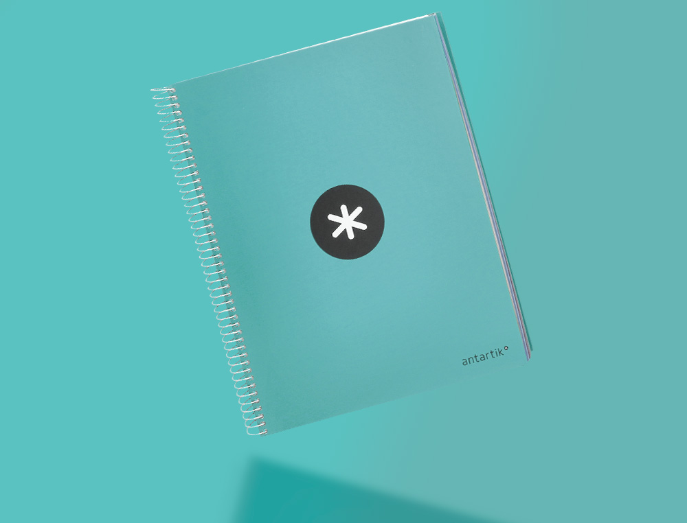 CAHIER SPIRALE ANTARTIK A4 100G COUVERTURE REMBORDEE SEYES SANS BANDES 4 TROUS COLORIS MENTHE