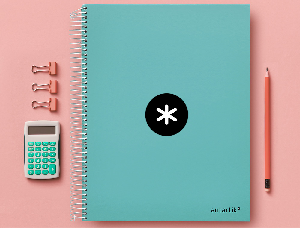 CAHIER SPIRALE ANTARTIK A4 100G COUVERTURE REMBORDEE SEYES SANS BANDES 4 TROUS COLORIS MENTHE