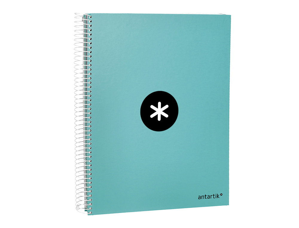 CAHIER SPIRALE ANTARTIK A4 100G COUVERTURE REMBORDEE SEYES SANS BANDES 4 TROUS COLORIS MENTHE