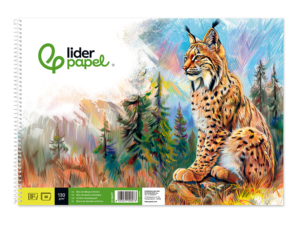 BLOC PAPIER DESSIN LIDERPAPEL NATURA SPIRALE 230X325MM 130G/M2 SANS ENCADREMENT MICROPERFORE 20 FEUILLES