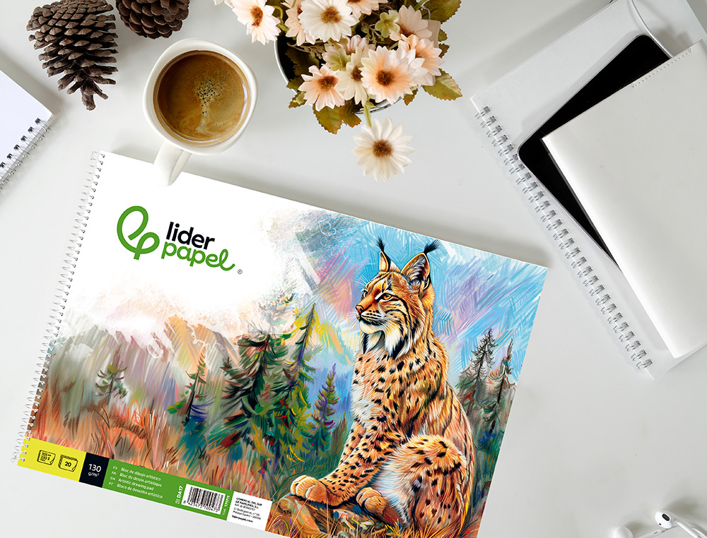 BLOC PAPIER DESSIN LIDERPAPEL NATURA SPIRALE 230X325MM 130G/M2 SANS ENCADREMENT MICROPERFORE 20 FEUILLES