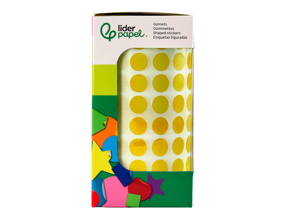 PASTILLE ADHESIVE LIDERPAPEL DIAMETRE 10,5MM COLORIS JAUNE ROULEAU 6000 UNITES BOITE     CARTON