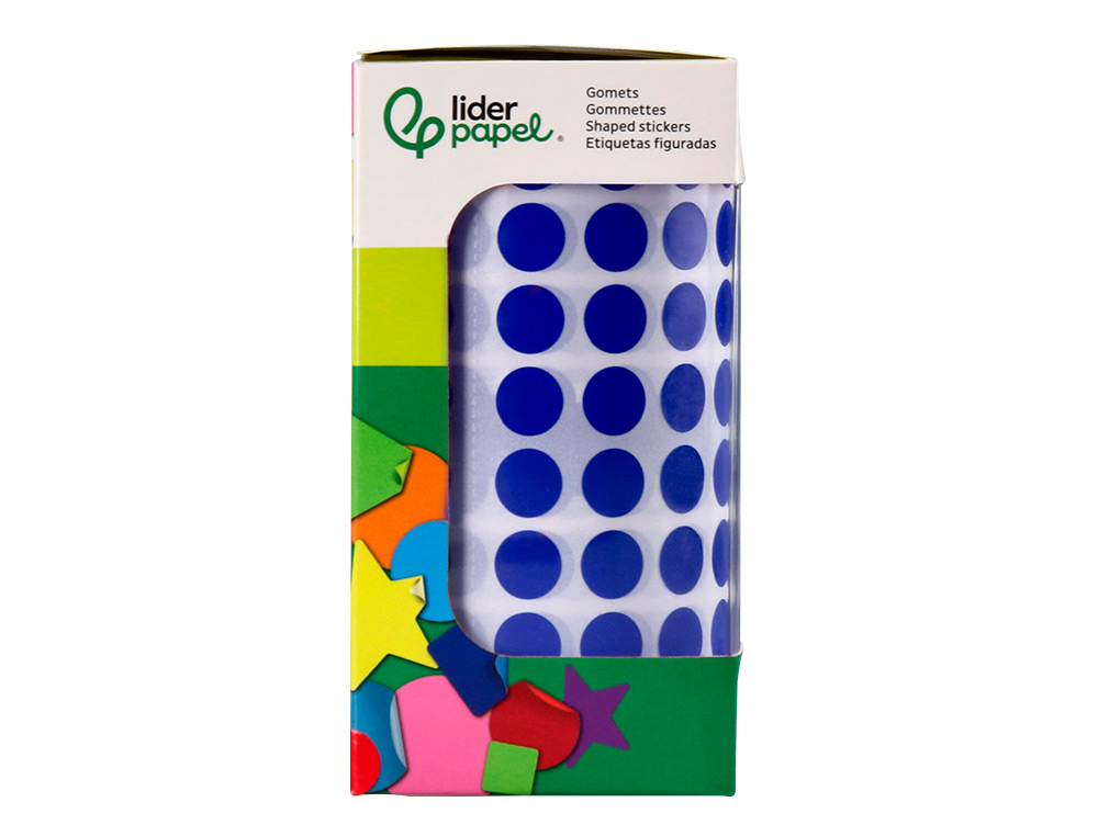 PASTILLE ADHESIVE LIDERPAPEL DIAMETRE 10,5MM COLORIS BLEU  ROULEAU 6000 UNITES BOITE     CARTON